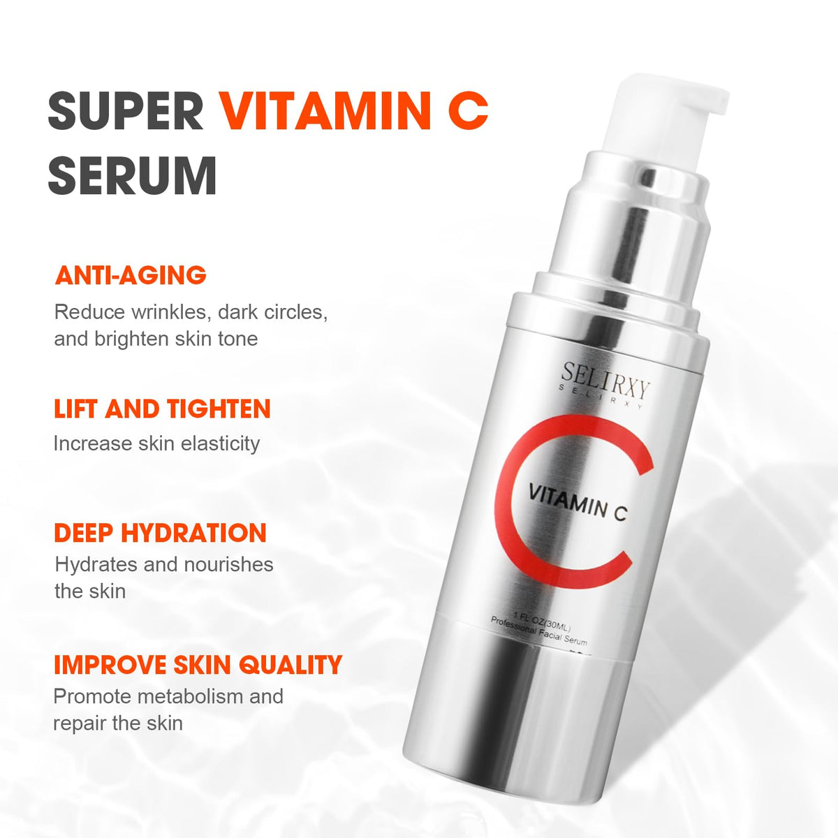 Texture close-up of Nodfens serum illustrating quick absorption and non-greasy feel.