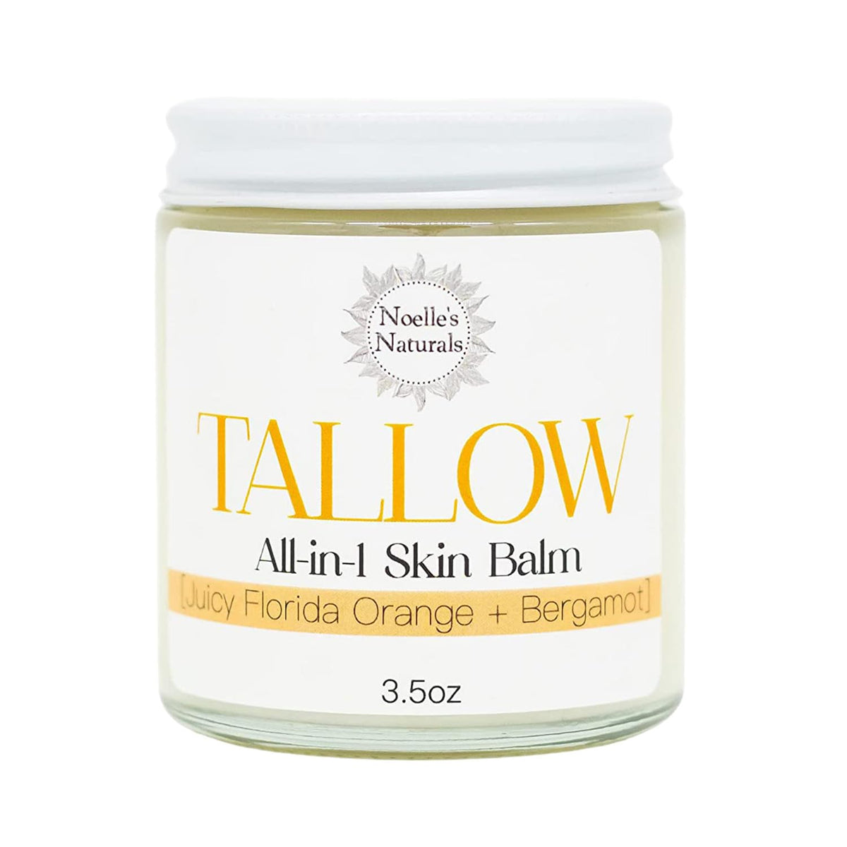 Noelle's Naturals tallow balm orange bergamot jar soothing dry skin.