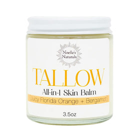 Noelle's Naturals tallow balm orange bergamot jar soothing dry skin.
