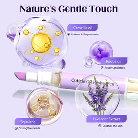 NOGCAW lavender-scent cuticle oil in action with soothing aroma.