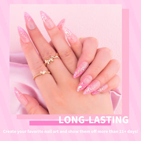 noirwhite soft pink and blue glitters create eye-catching manicure accents