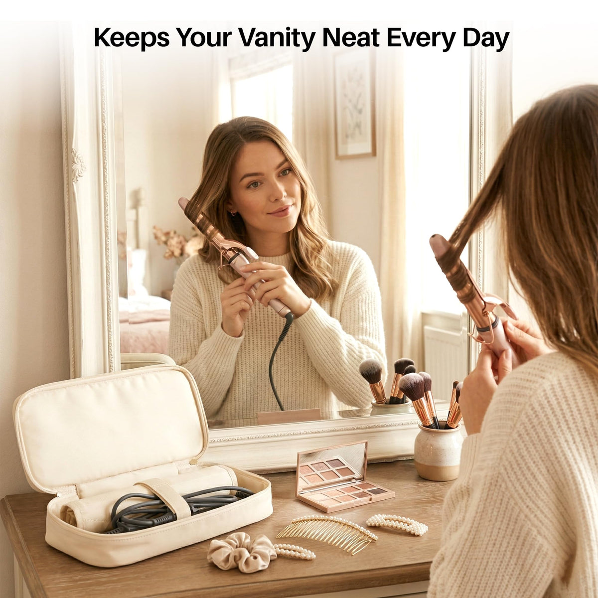 Noldena easy-clean fabric keeps the case tidy after use