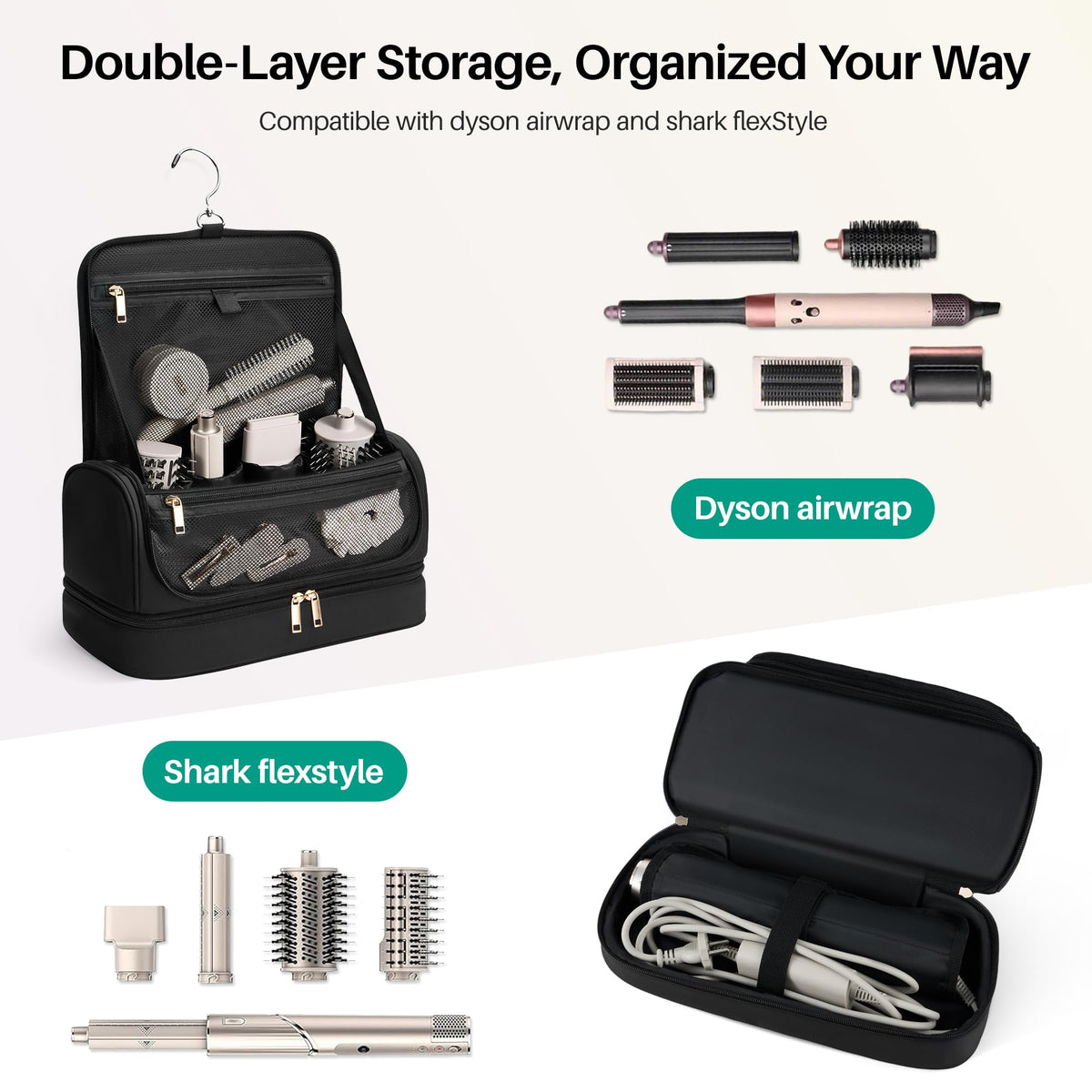 Noldena hanging design organizer for Shark FlexStyle keeps tools accessible.