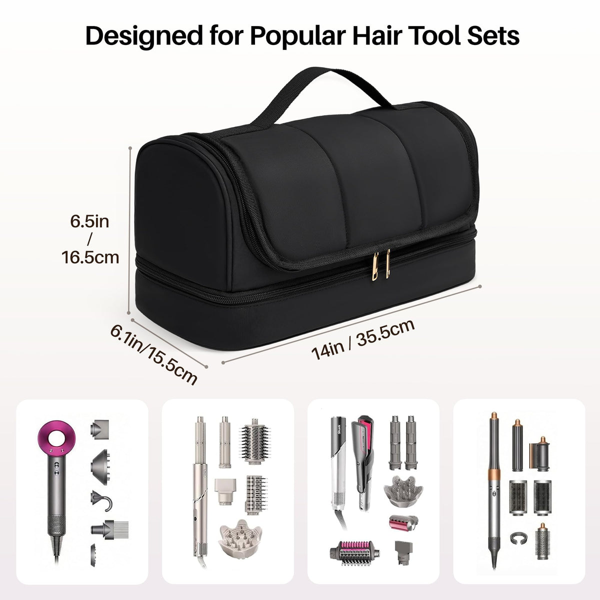 Noldena water-resistant travel case shields tools from splashes during trips.