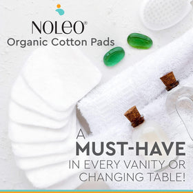 NOLEO Organic Cotton Pads lint-free surface for mess-free makeup removal