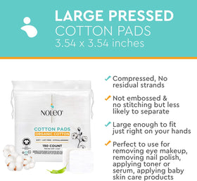 NOLEO Organic Cotton Pads no hard edges for comfortable handling