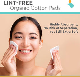 NOLEO pressed cotton pads with lint-free construction reduce shedding