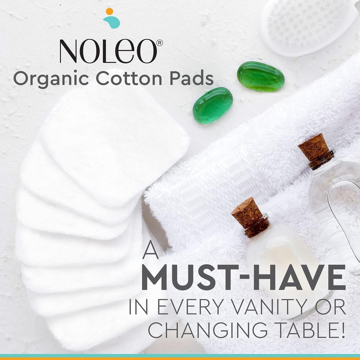 NOLEO XL pressed lint-free cotton pads guarantee clean, fiber-free application