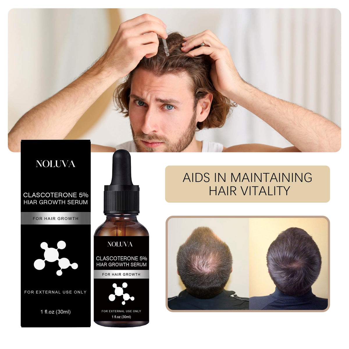 NOLUVA serum texture closeup showcases a smooth, easy-to-apply formula.