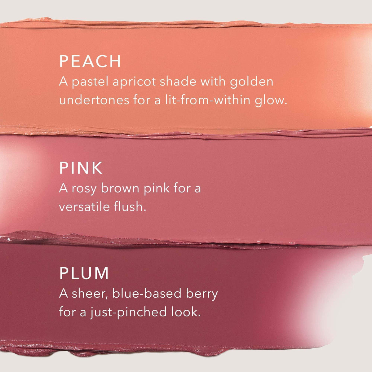 No Makeup Makeup Blush & Lip Color swatch on cheek for sheer, buildable color.