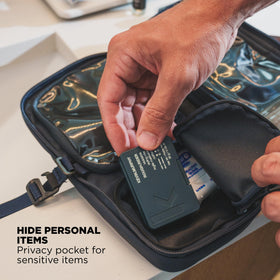 NOMATIC travel essentials wash bag keeps items orderly and accessible
