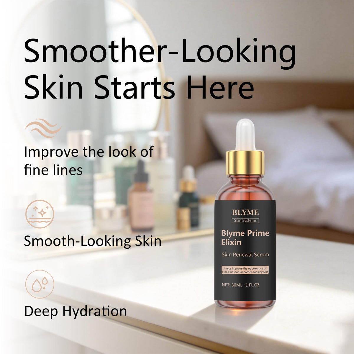 Noni Energy Blyme Prime Elixir Serum glow indicating hydration and radiance