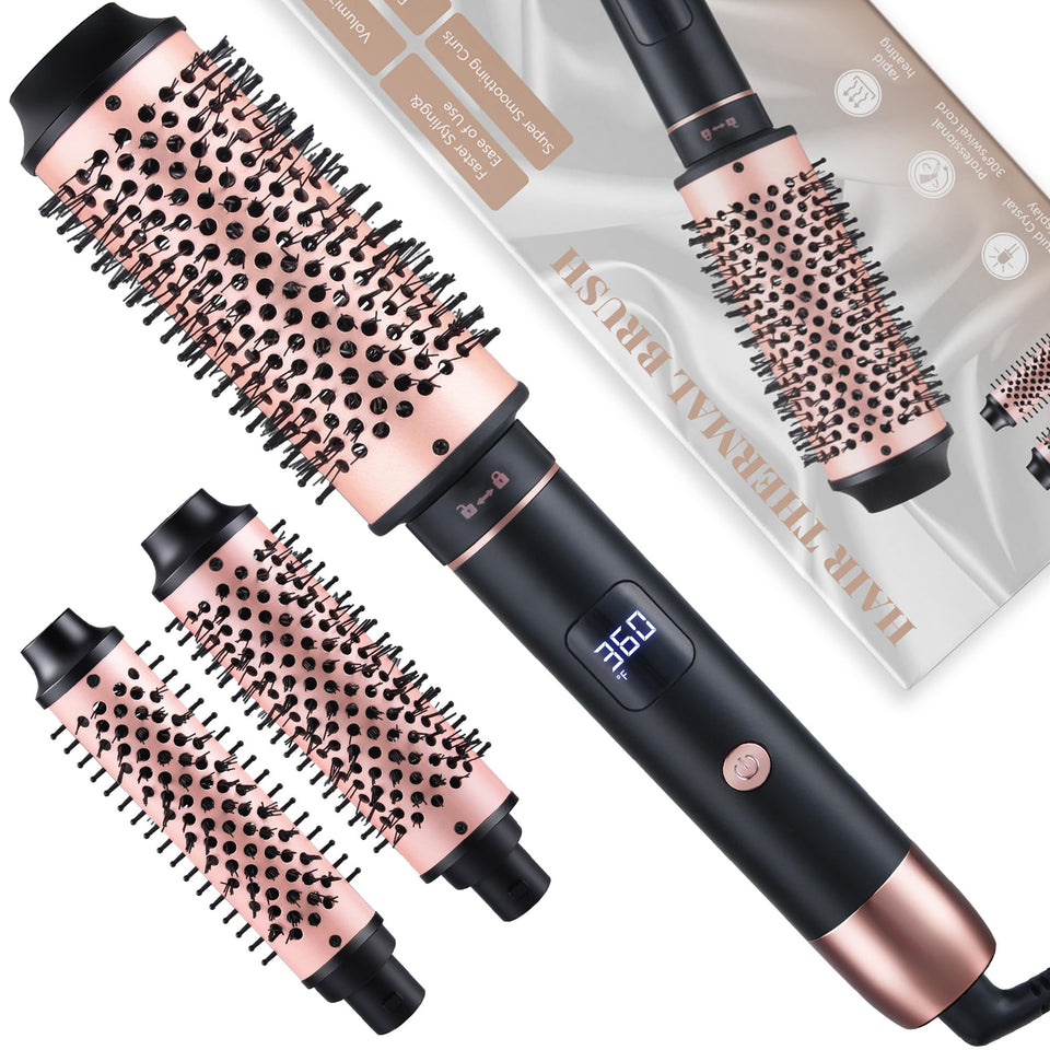 NONK heated round brush with 1-25 inch barrel creates defined wool curls for short hair