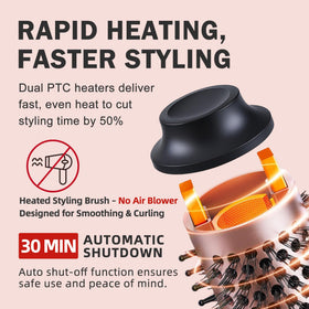 NONK heated brush smooths frizz and adds natural shine