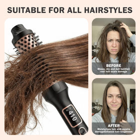 NONK Thermal Brush Tourmaline ceramic barrel delivers even heat for shine
