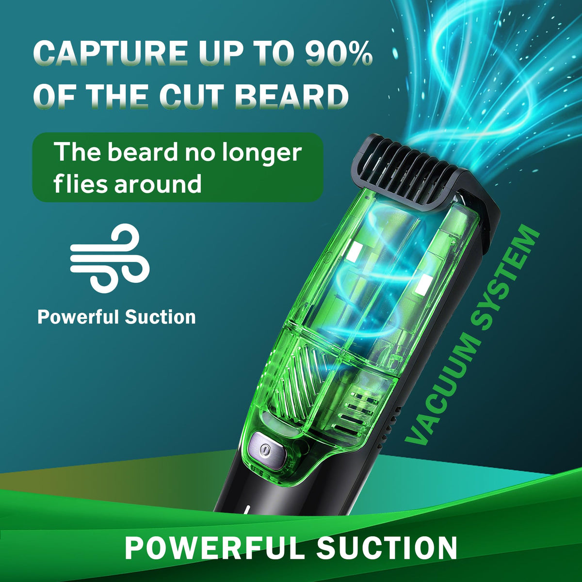 NONK Vacuum Hair Clipper 2-speed control enables versatile precision trimming.