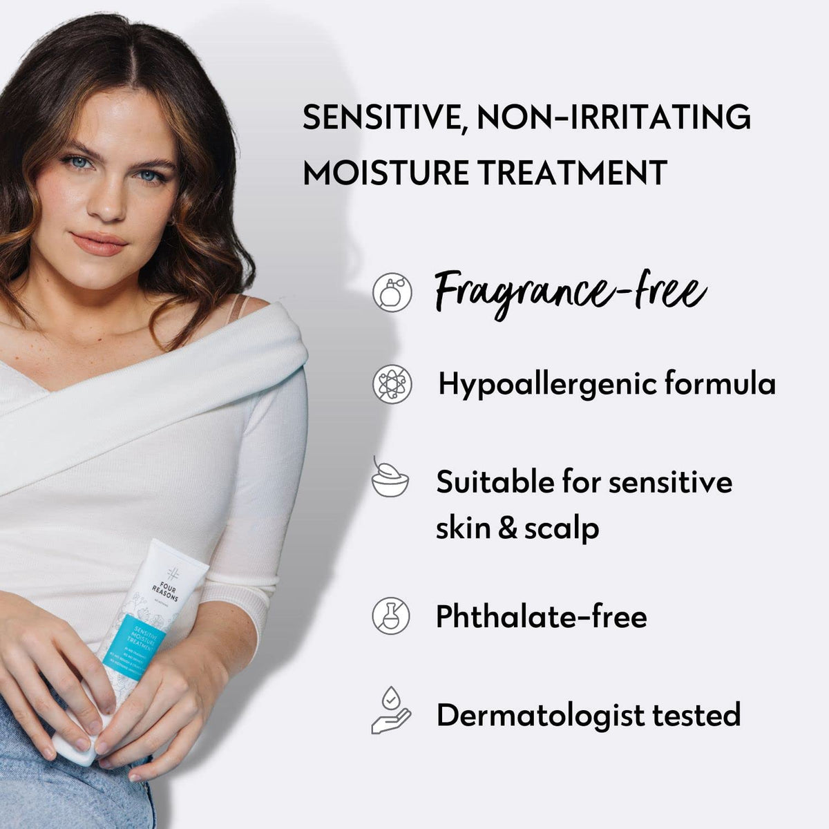 No nothing hair mask soft silky texture swatch indicates smooth, manageable hair.