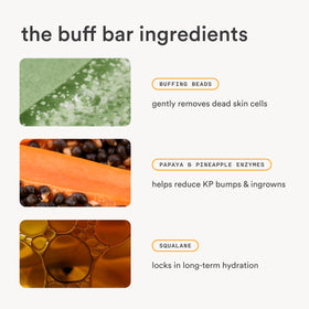 Nood Buff Bar with plant enzymes and antioxidants for brighter skin