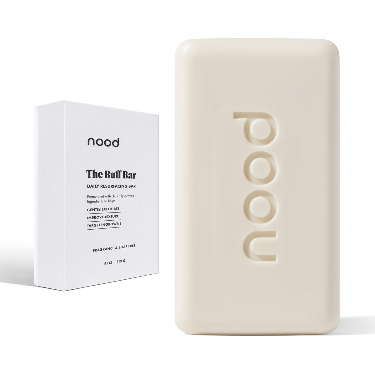 Nood Buff Bar pre-shave exfoliator smooths skin before shaving