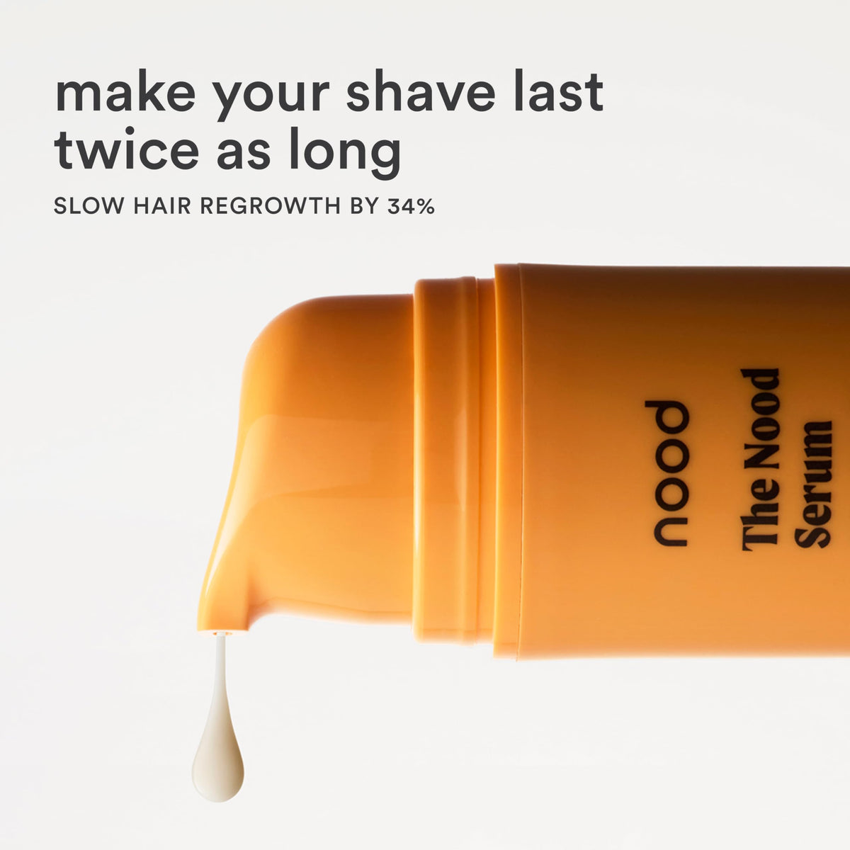 Nood Serum close-up on skin shows safe, multi-area usage