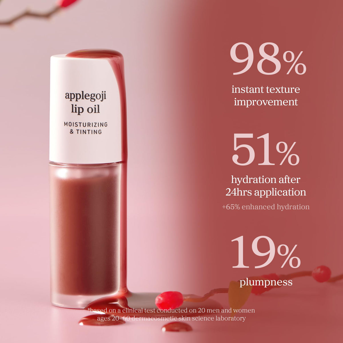Nooni Applegoji wand swatch shows light tint and glow