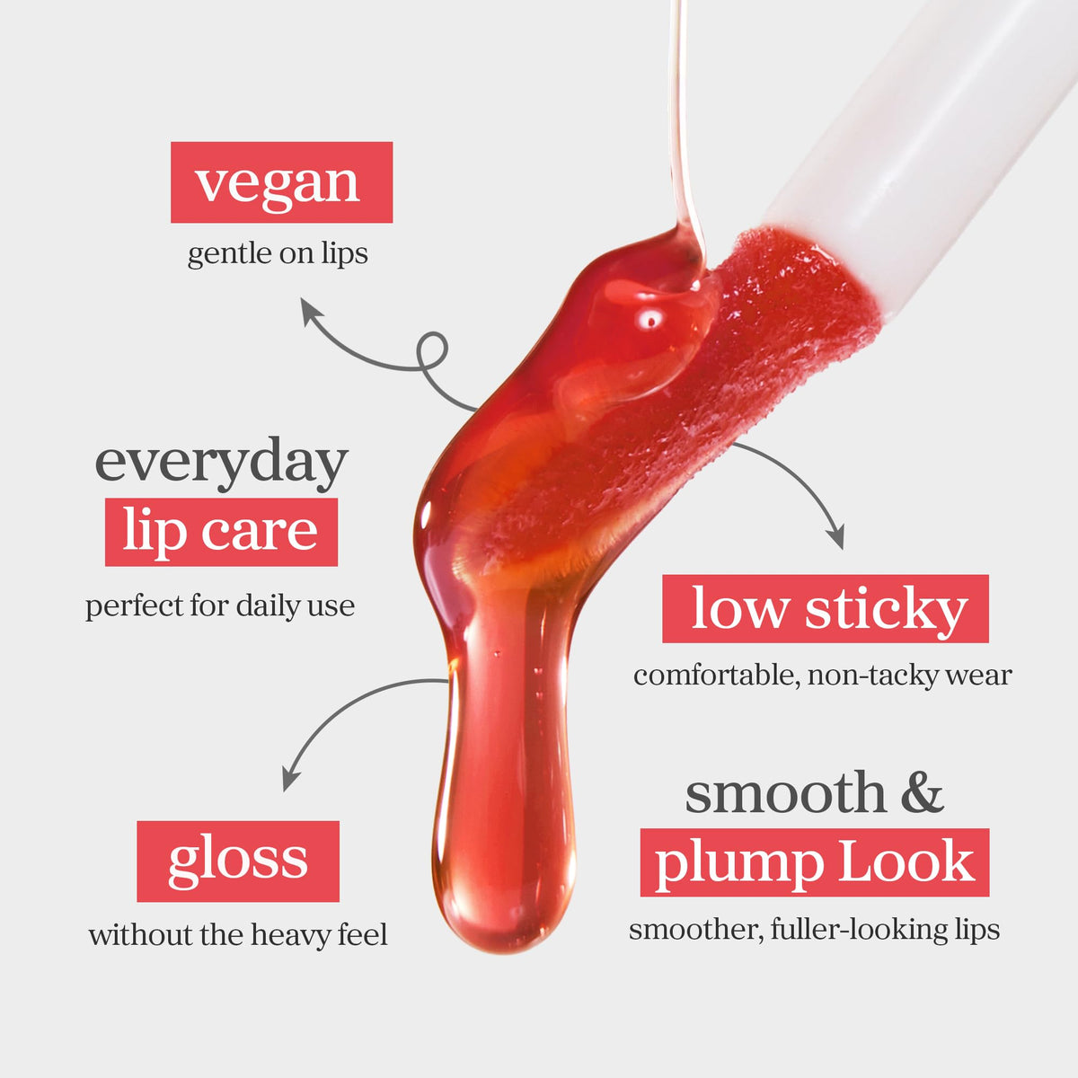 NOONI Appleguava lip oil crystal-clear nourishing base on lips.