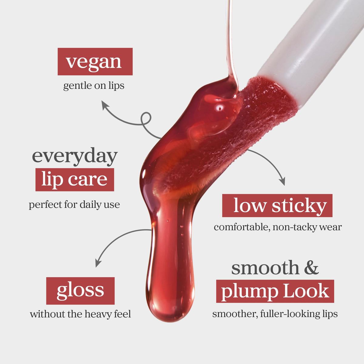 NOONI Applemulberry lip oil shade swatch showing color payoff.