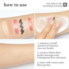 NOONI Cleanser applied to face and neck during routine