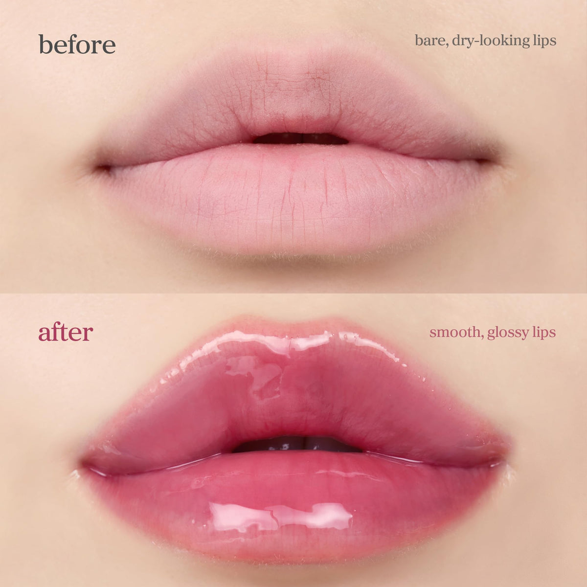 Nooni Lip Oil application on lips shows even coverage.