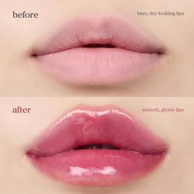 Nooni Lip Oil application on lips shows even coverage.