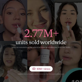 Nooni Lip Oil crystal-clear gloss nourishes the lips.