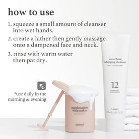 NOONI Vegan whipped cream texture emphasizes light cleansing
