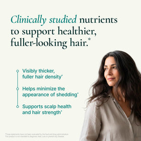 Noophoric biotin zinc saw palmetto capsules close-up emphasizing key nutrients for hair.