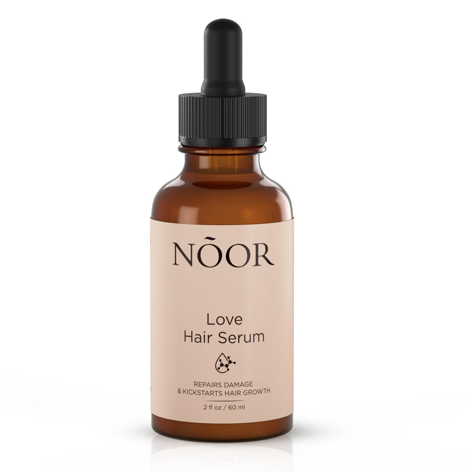 NOOR HAIR Growth Serum bottle pour for easy daily application and fuller-looking hair