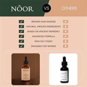 NOOR HAIR Growth Serum packaging box conveys premium quality