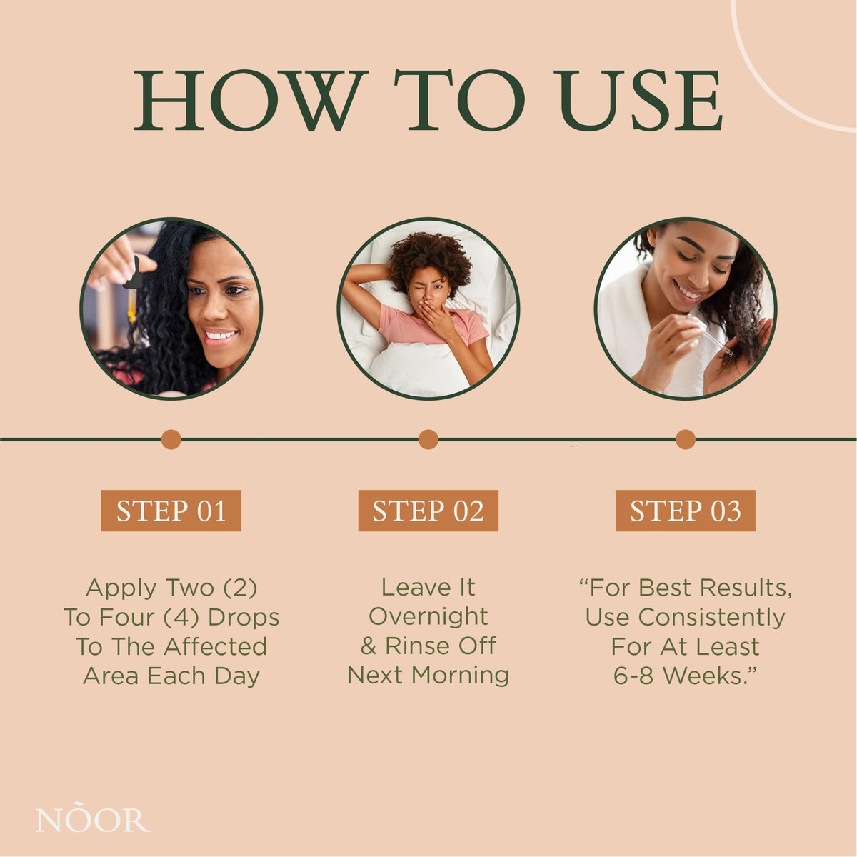 NOOR HAIR packaging and ingredients list emphasize a clean formula