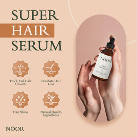 NOOR HAIR serum pour-cap demonstrates smooth texture for controlled dosing and frizz control