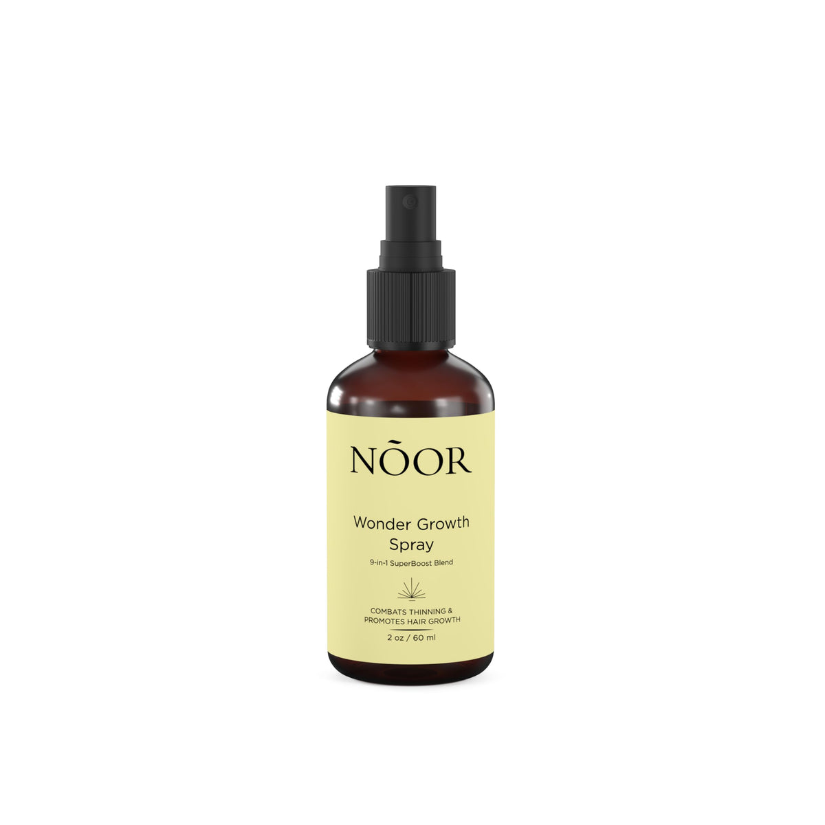 NOOR HAIR Wonder Growth Spray bottle for daily fuller hair routine.