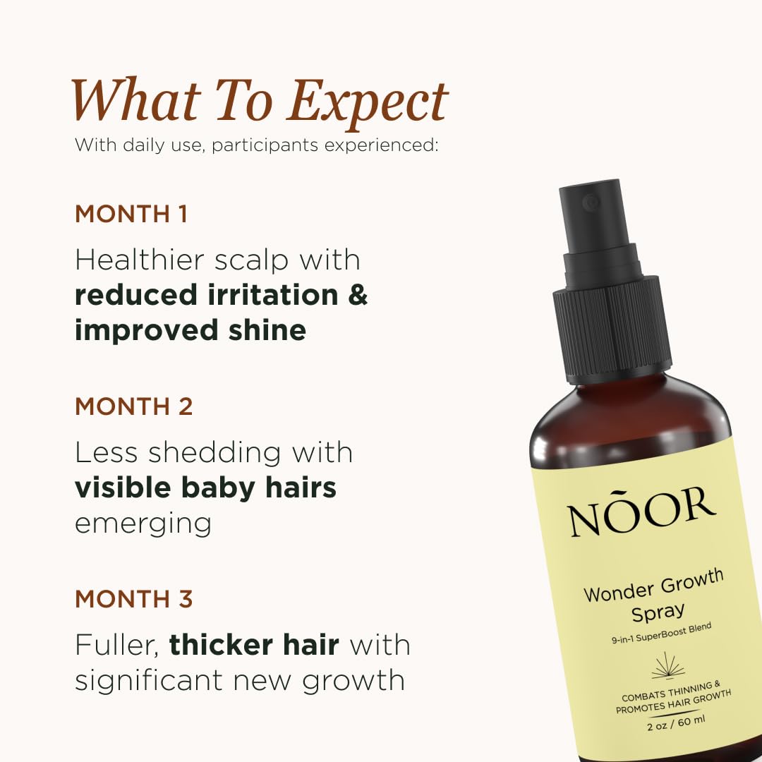 NOOR HAIR Wonder Growth Spray with rosemary oil for soothing scalp care.