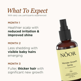 NOOR HAIR Wonder Growth Spray with rosemary oil for soothing scalp care.