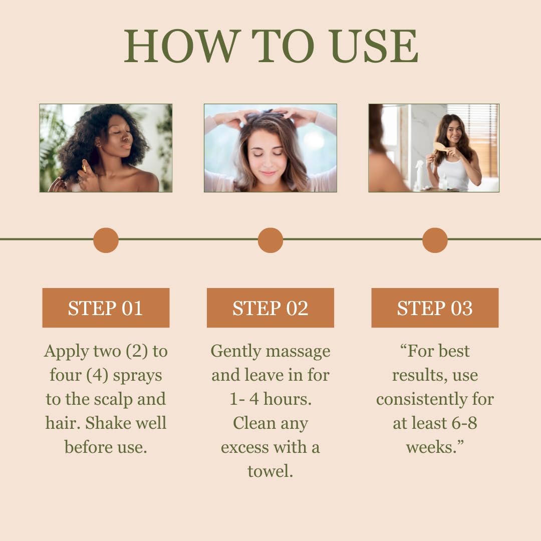 NOOR HAIR Wonder Growth Spray demonstrates gradual thickness over weeks.