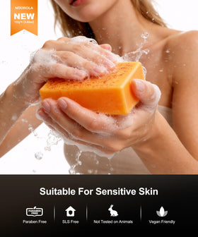 NOOROLA Kojic soap texture detail showing olive oil infusion for hydration