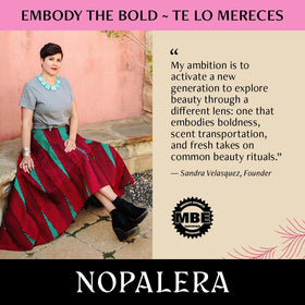 Nopalera artisan bath collection scene evokes cultural artistry