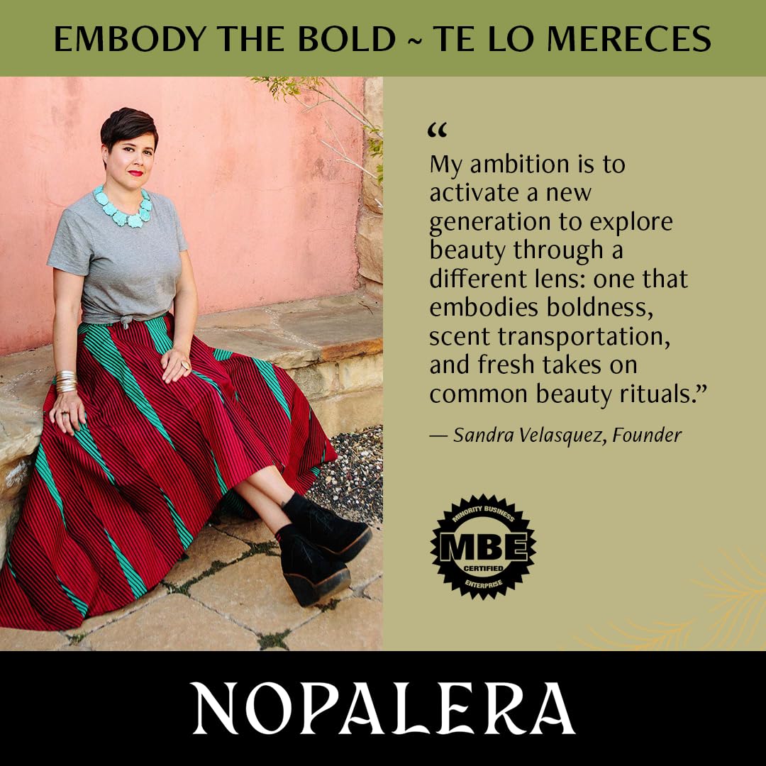 Nopalera Bosque Mistico wrist application demonstrates discreet daytime wear