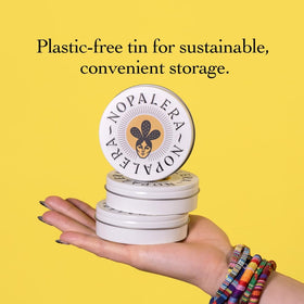 Nopalera Botanical Bar vegan palm-free formula badge signaling clean skincare choice.