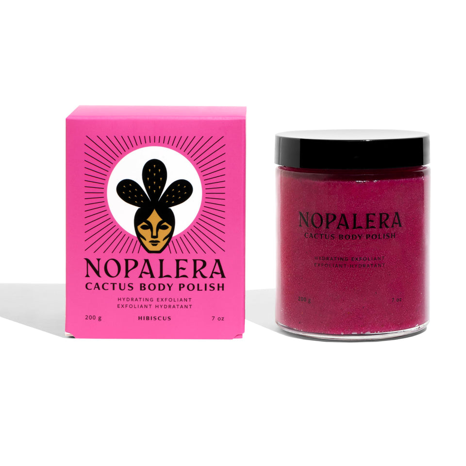 Nopalera hibiscus cactus flower exfoliant jar delivers gentle exfoliation and hydration