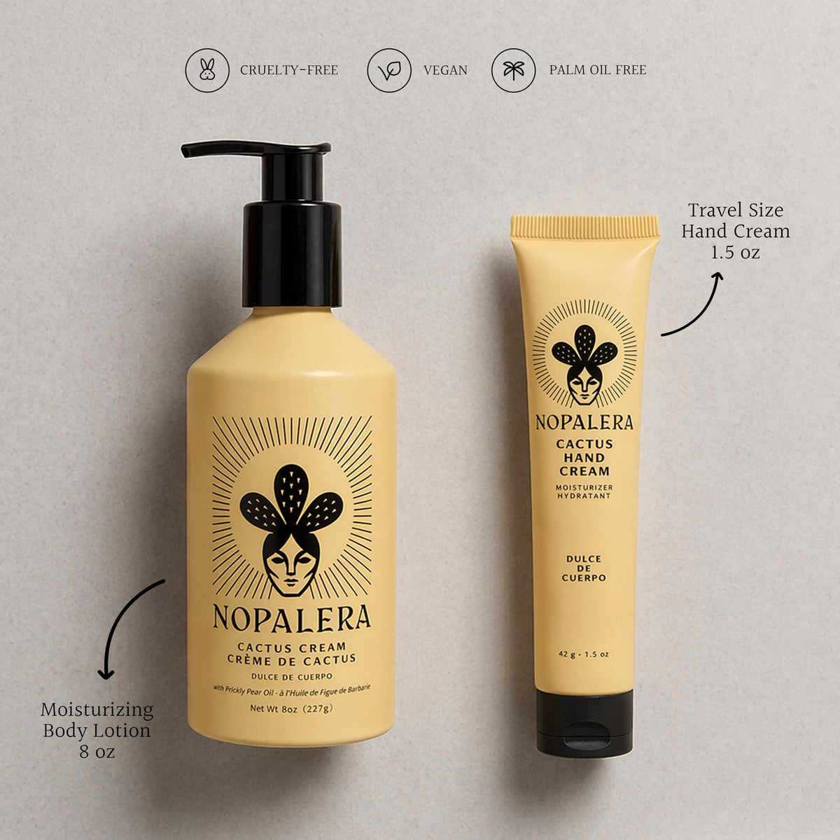 Nopalera vegan lotion applied on arm shows smooth texture.