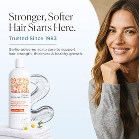 Nora Ross conditioner ingredients label close-up with sesame oil and panthenol for nourishment