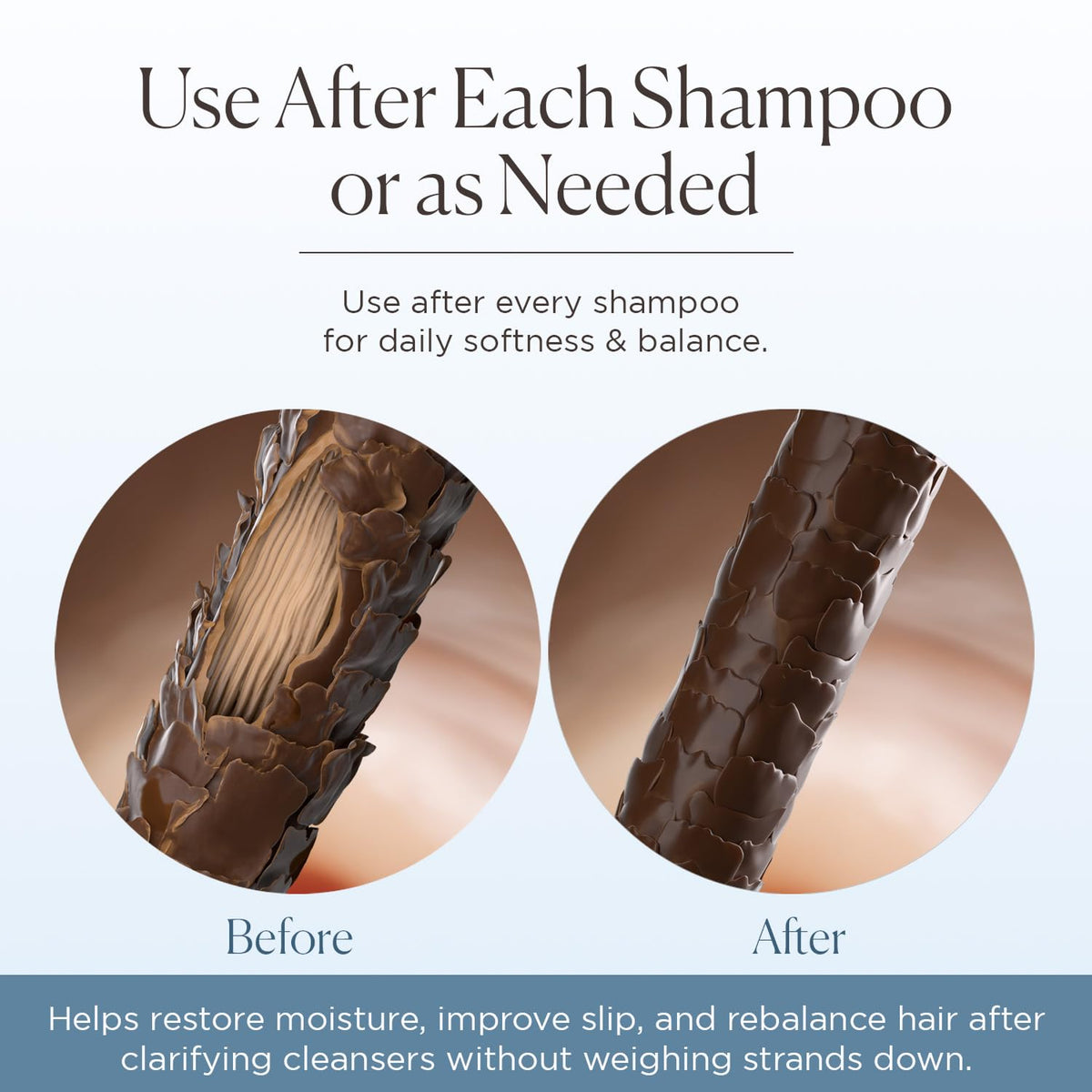 Nora Ross conditioner texture close-up showing lightweight moisture for all hair types