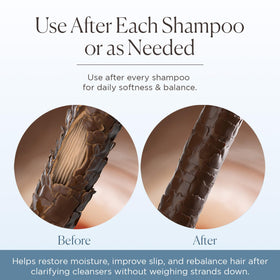 Nora Ross conditioner texture close-up showing lightweight moisture for all hair types